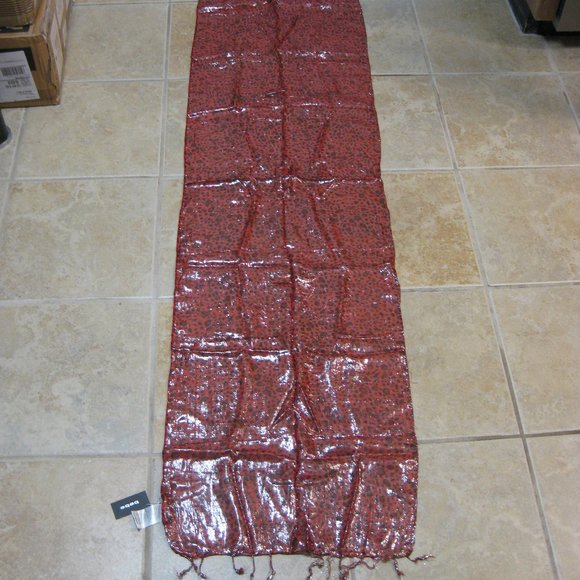 NWT Bebe red black leopard print scarf wrap sash OS - Picture 5 of 8